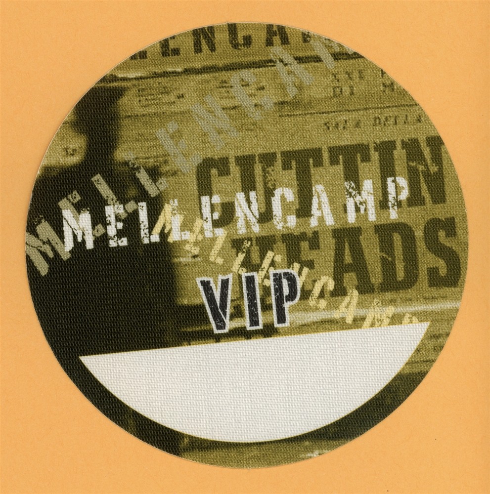 John Mellencamp 2001 Cuttin' Heads Concert Tour VIP Backstage Pass