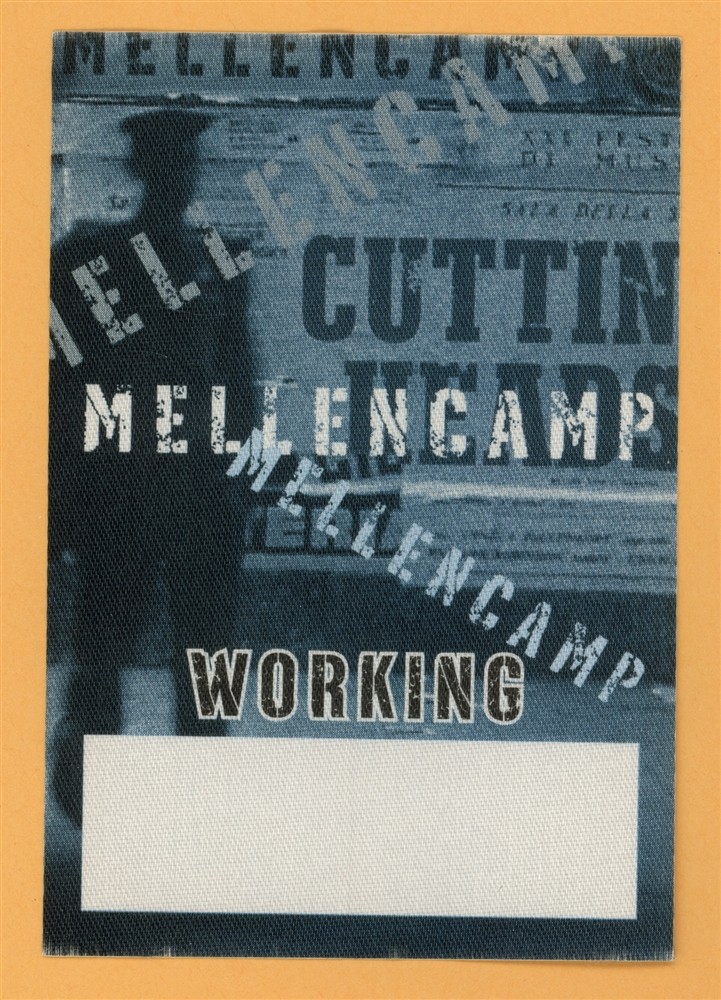 John Mellencamp 2001 Cuttin' Heads Concert Tour WORKING Backstage Pass