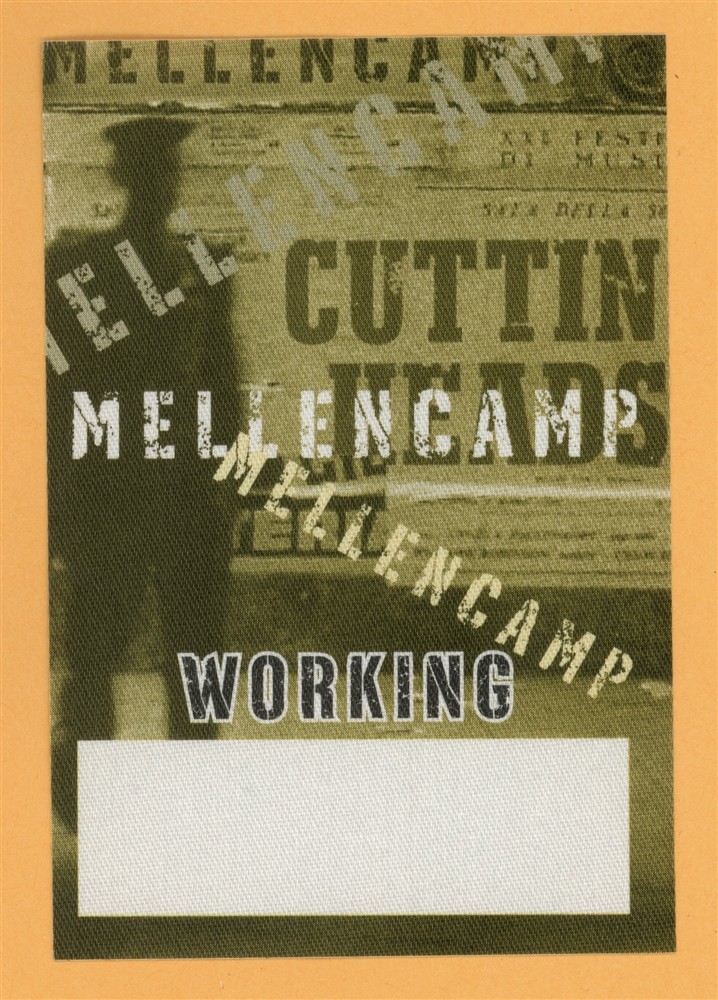 John Mellencamp 2001 Cuttin' Heads Concert Tour WORKING Backstage Pass