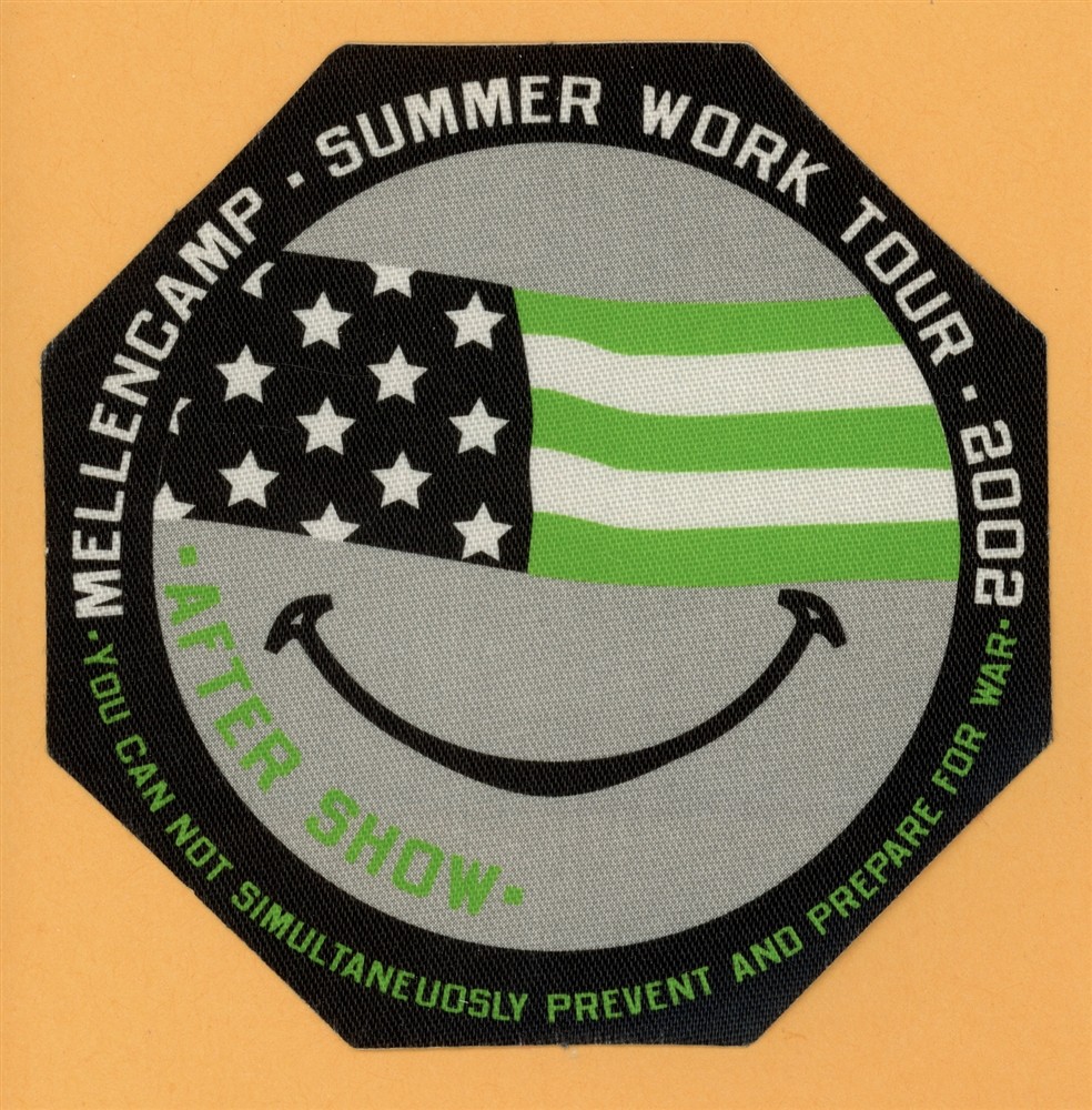 John Mellencamp 2002 Summer Work Concert Tour AFTER SHOW Backstage Pass