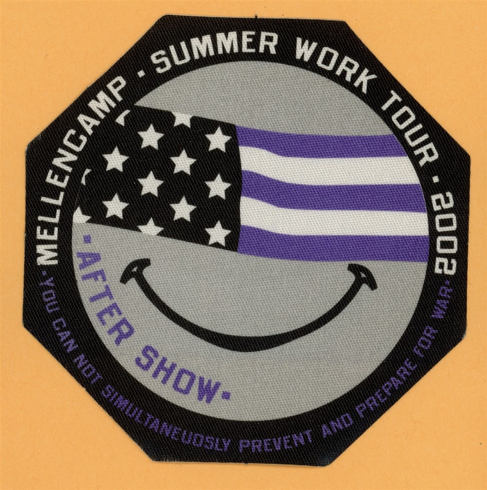 John Mellencamp 2002 Summer Work Concert Tour AFTER SHOW Backstage Pass