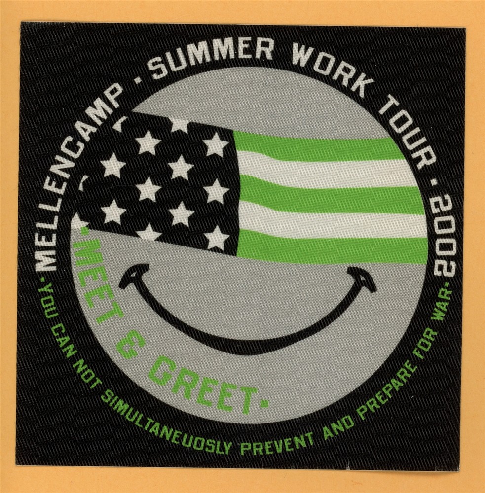 John Mellencamp 2002 Summer Work Concert Tour MEET & GREET Backstage Pass