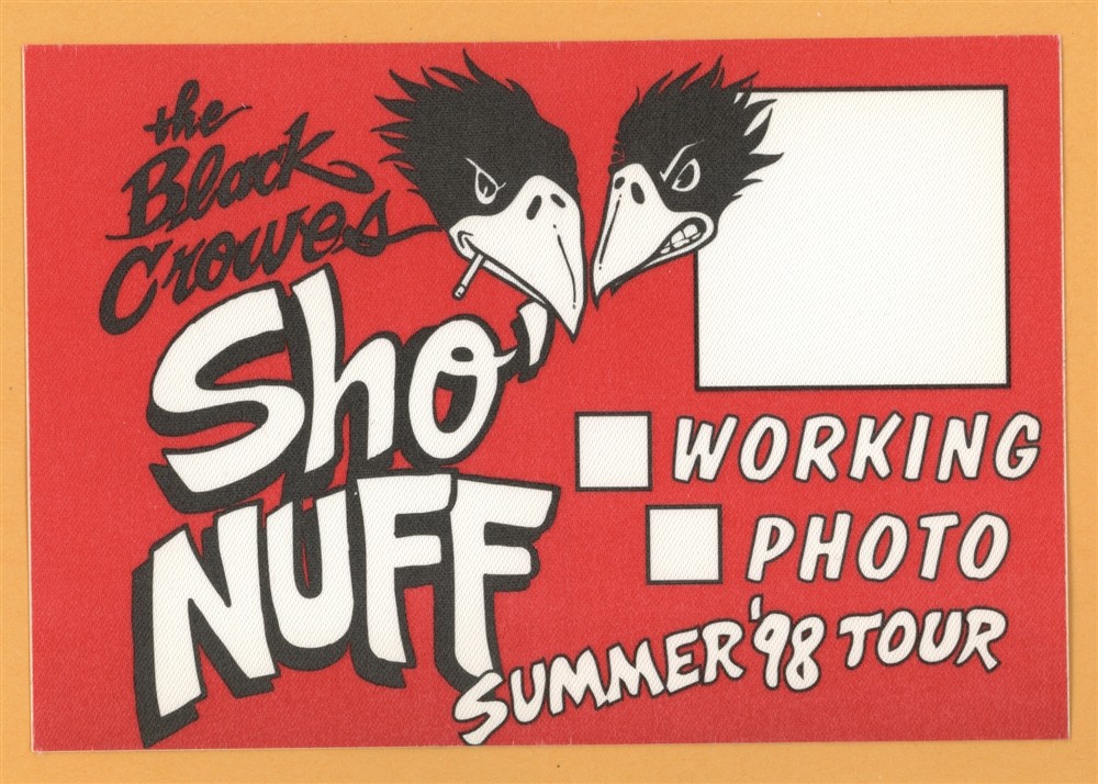 Black Crowes 1998 Summer Concert Tour Working Backstage Pass