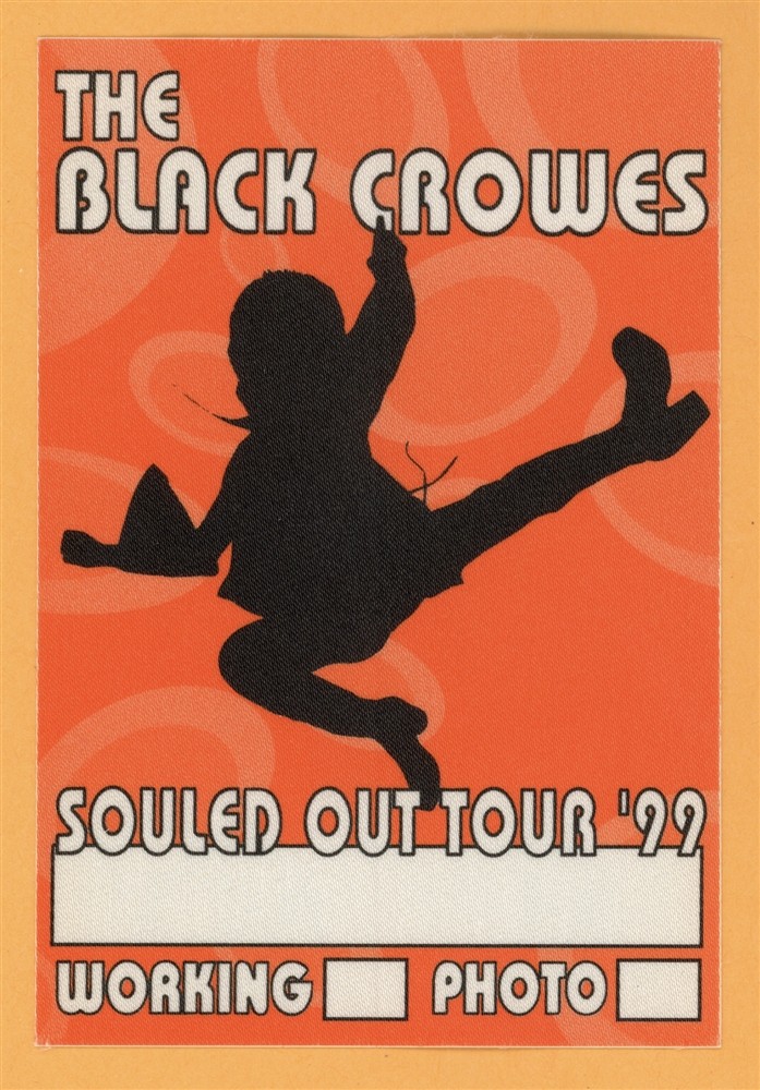 Black Crowes 1999 By Your Side Concert Tour Working Backstage Pass
