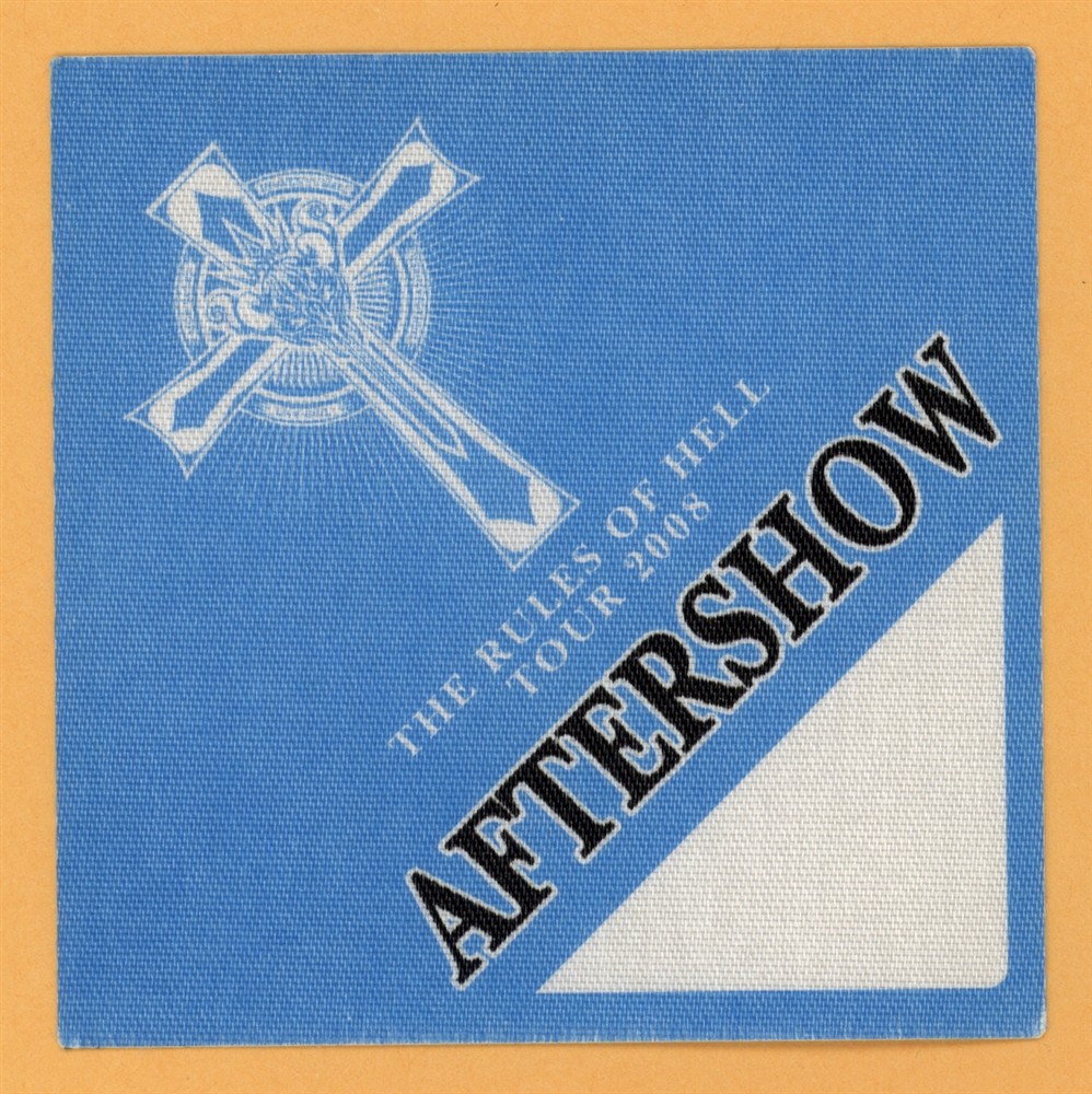 Black Sabbath 2008 The Rules of Hell Concert Tour After Show Backstage Pass