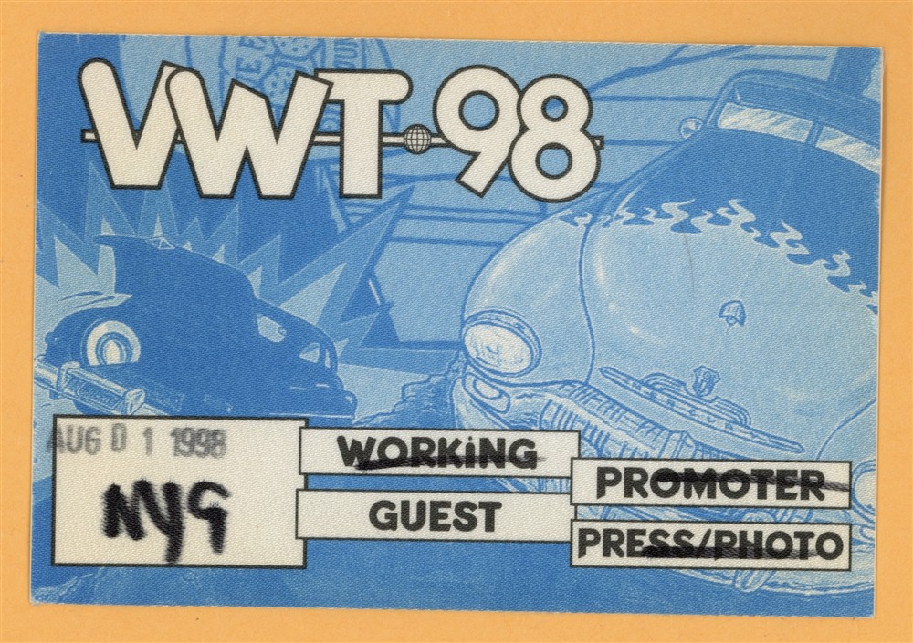 Blink 182 1998 Vans Warped Tour Concert Backstage Pass