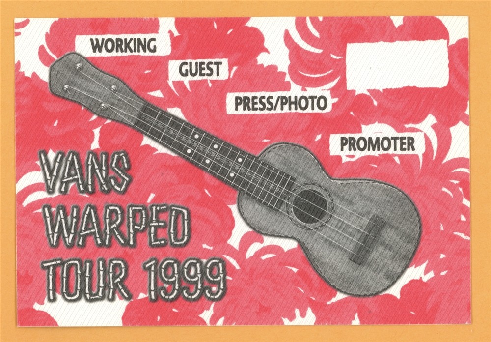 Blink 182 1999 Vans Warped Tour Concert Backstage Pass