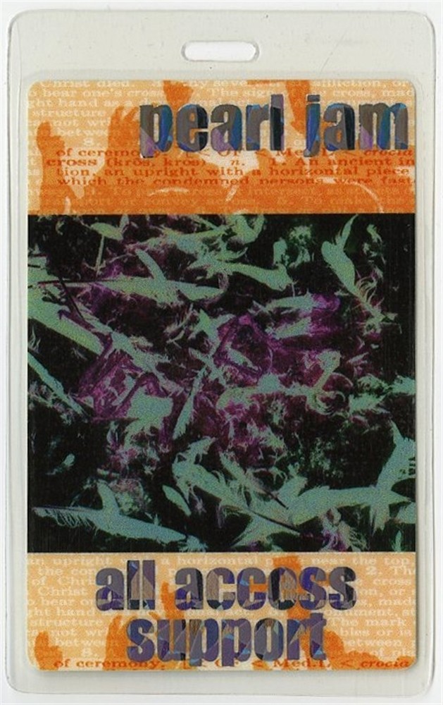 Pearl Jam 1998 Concert Laminated Backstage Pass Yield Tour All Access