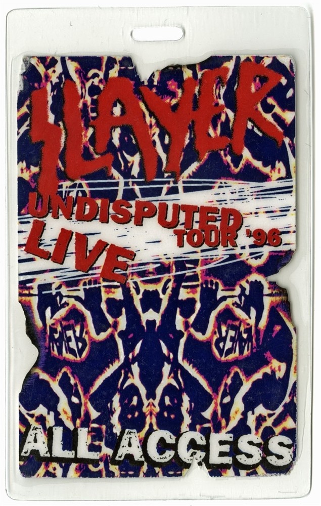 Slayer 1996 Concert Laminate Backstage Pass Undisputed Tour All Access