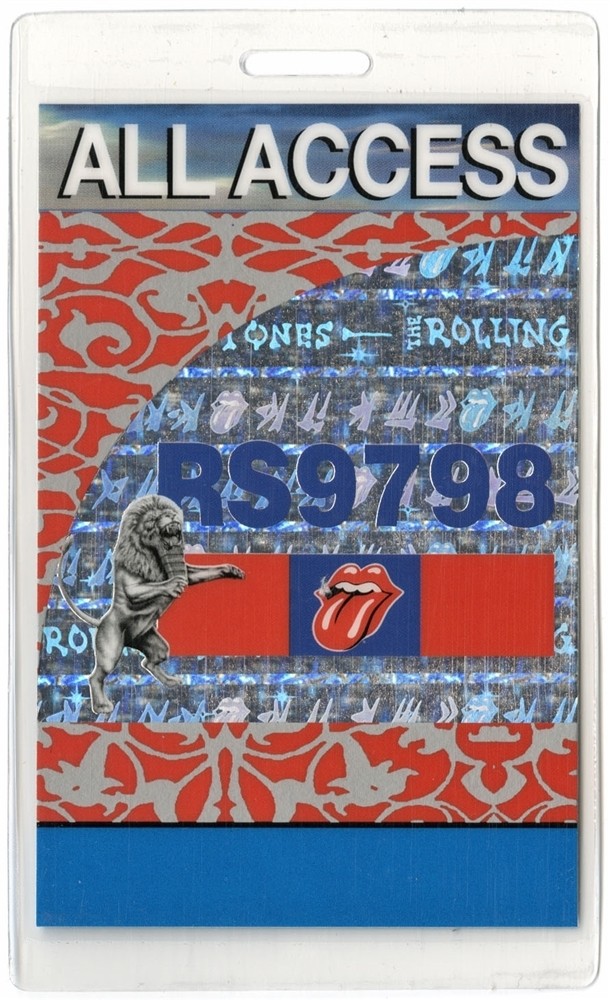 Rolling Stones 1997 Laminated Backstage Pass Bridges to Babylon Tour