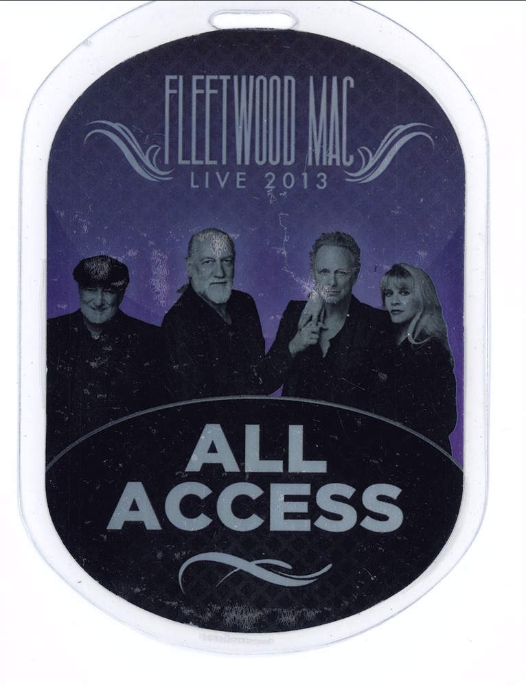 Fleetwood Mac All Access 2013 Tour VIP Backstage Pass Laminated
