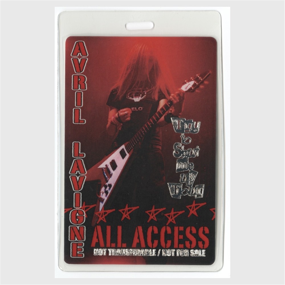 Avril Lavigne 2003 Try To Shut Me Up Tour All Access Laminated Backstage Pass