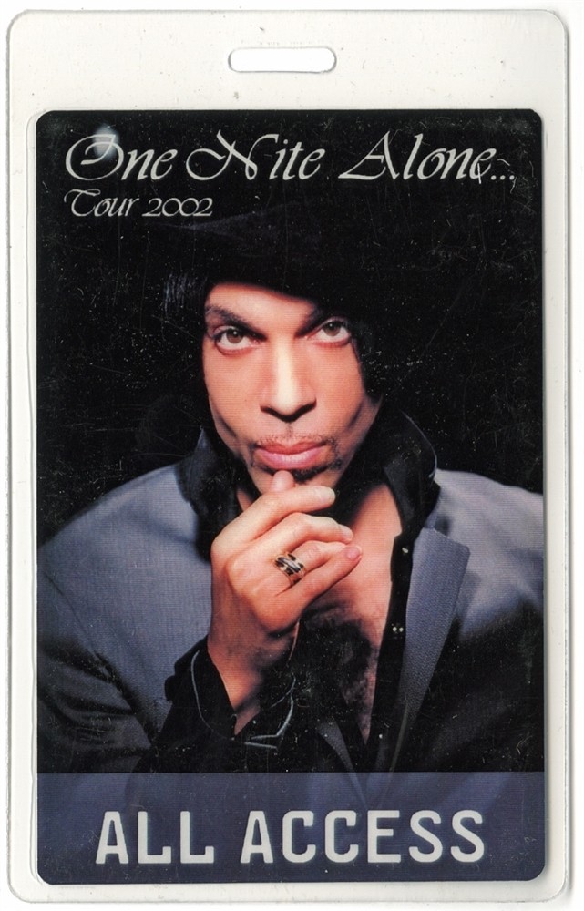 Prince 2002 One Nite Alone Concert Tour All Access Laminated Backstage Pass