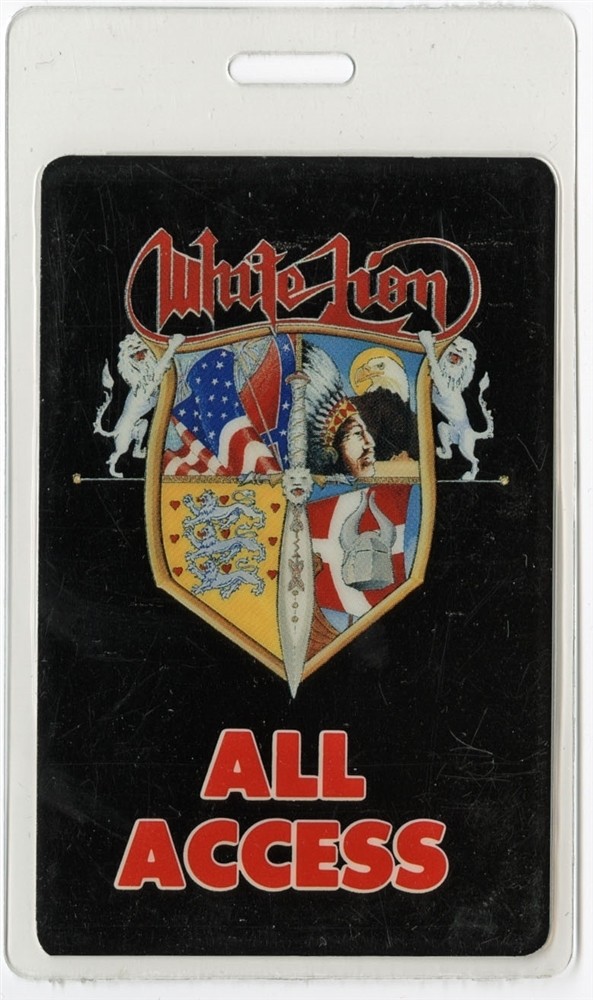 White Lion 1991 Mane Attraction Concert Tour All Access Laminated Backstage Pass