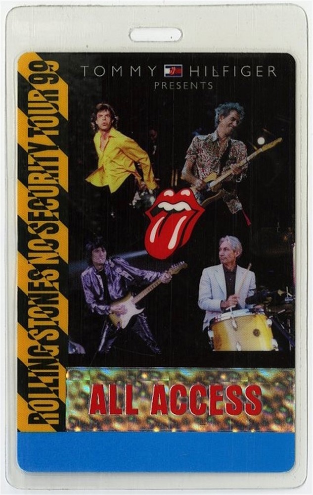 Rolling Stones 1999 No Security Tour AA Laminated Backstage Pass