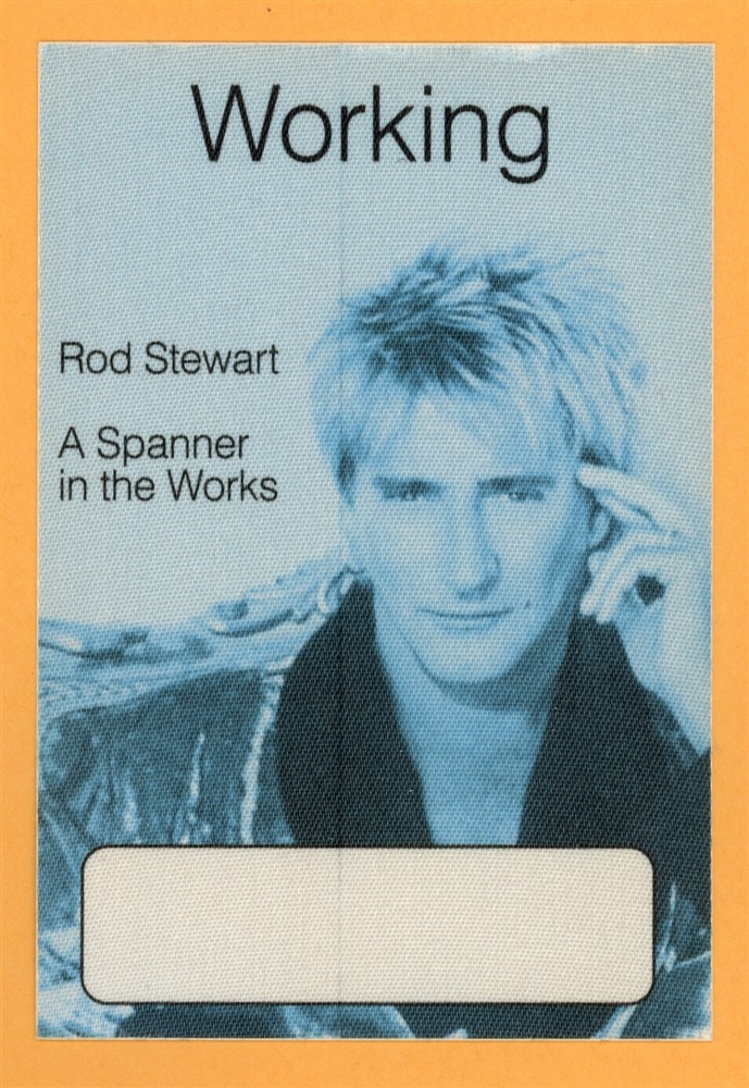 Rod Stewart 1995 Spanner in the Works Concert Tour Working Backstage Pass