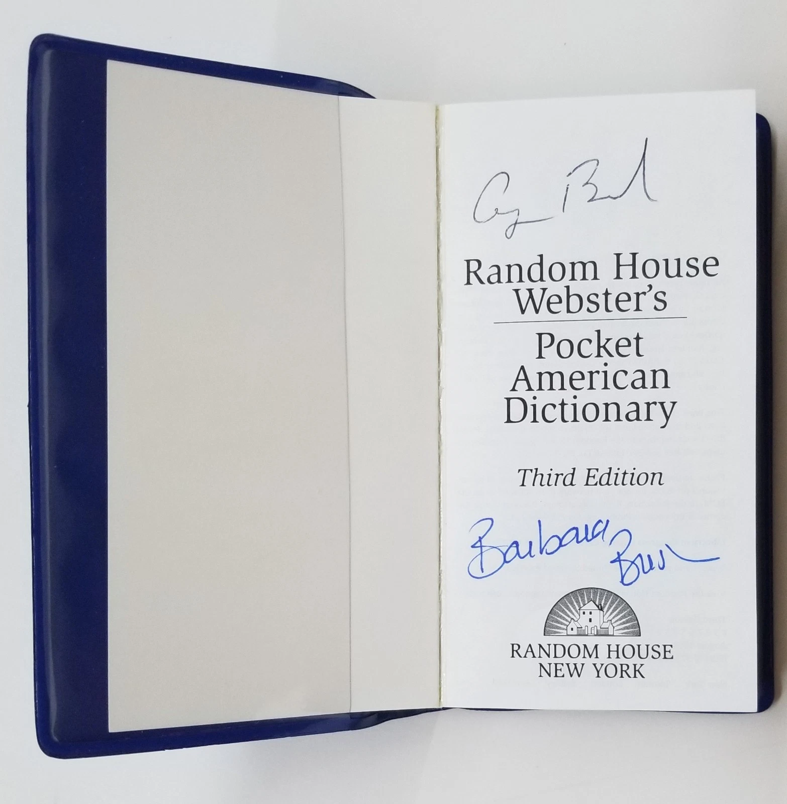 George H. W. Bush & Barbara Bush SIGNED Pocket Dictionary JSA COA President USA