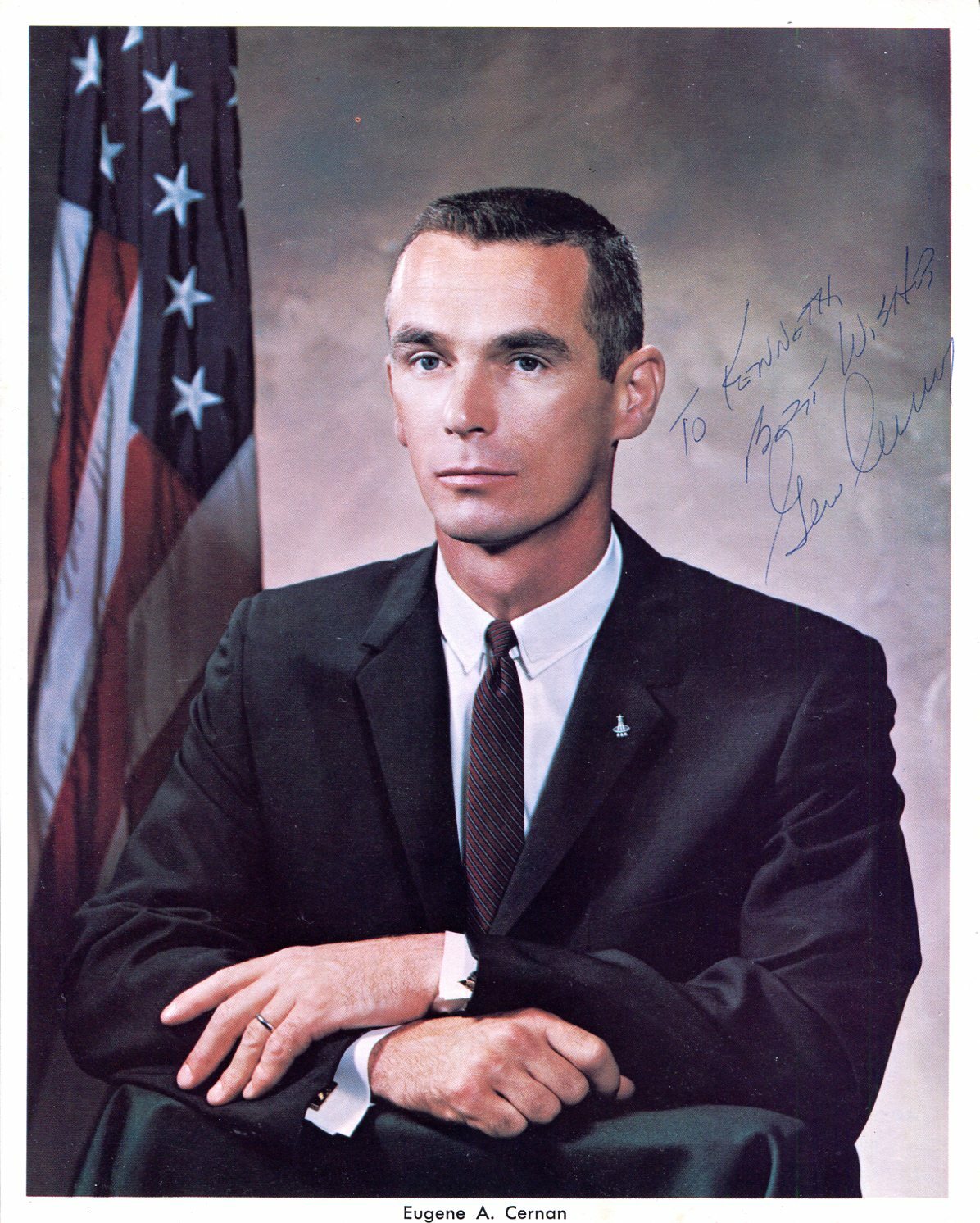Eugene Gene Cernan NASA Apollo Gemini Astronaut Space Signed Autograph Photo JSA