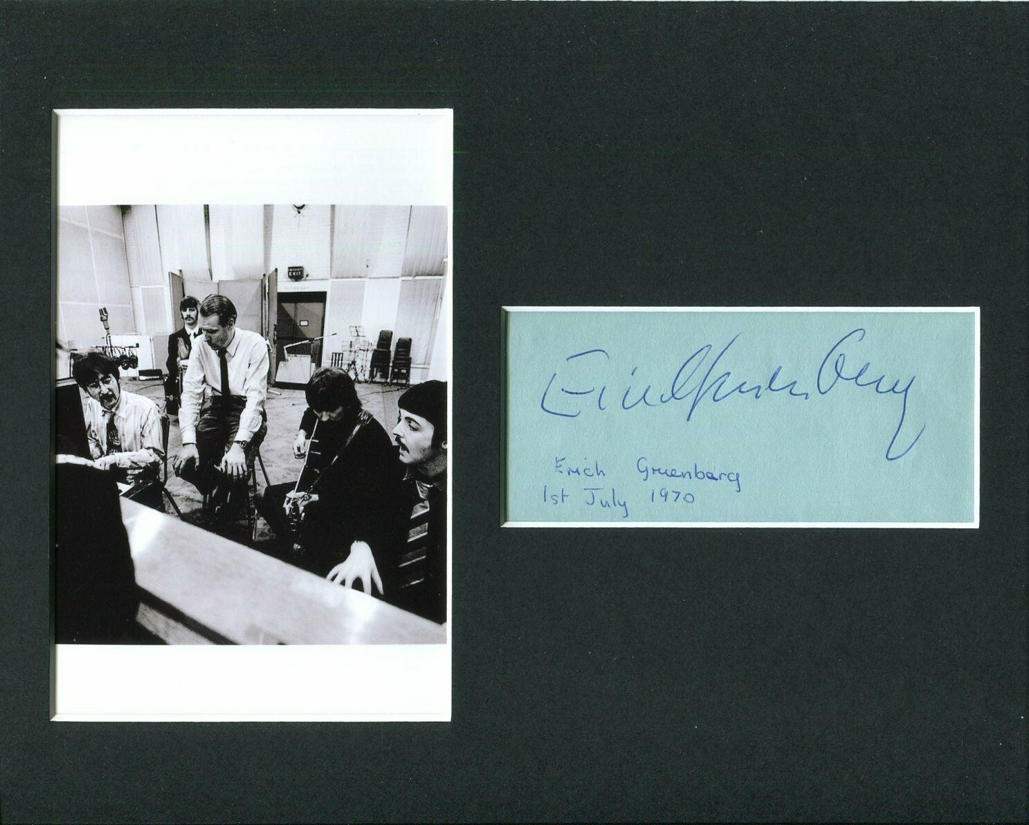 Erich Gruenberg British Violinist Signed Autograph Photo Display W/ The Beatles