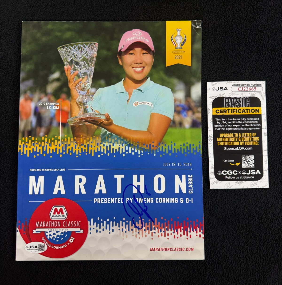 I.K. Kim Signed 2018 Marathon Classic LPGA Program Magazine JSA COA