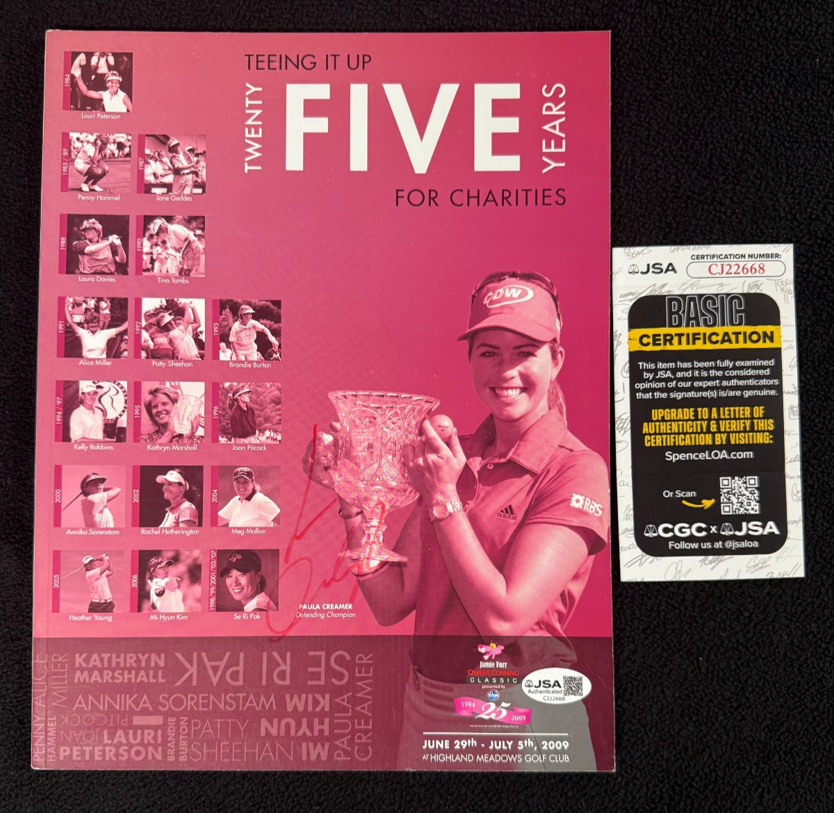 Lorena Ochoa Signed 2009 Owens Corning Classic LPGA Program Magazine JSA COA