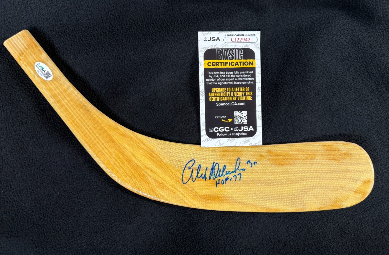 Alex Delvecchio Signed Detroit Red Wings Stick Blade JSA COA