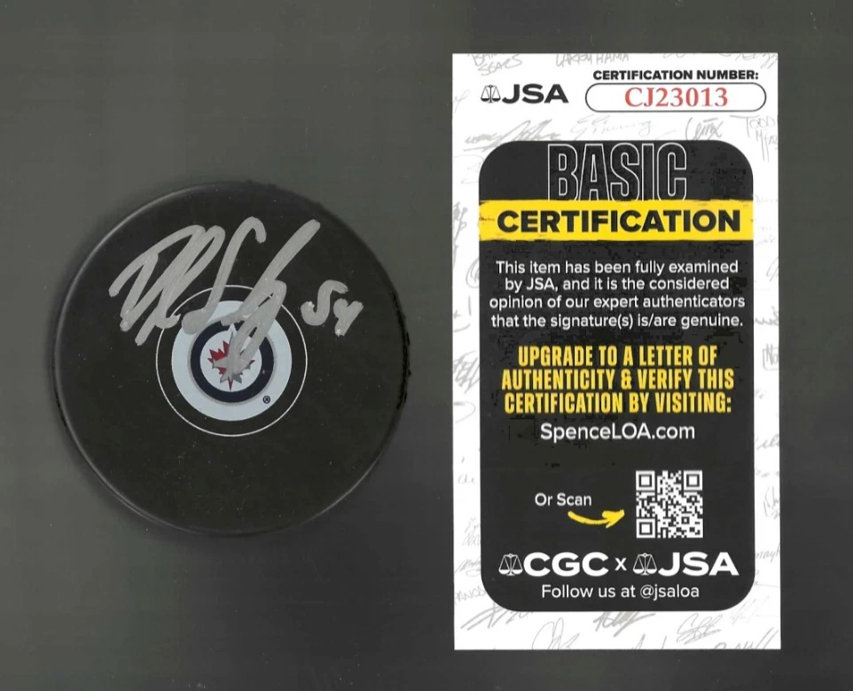 Dylan Samberg Signed Winnipeg Jets Puck JSA COA