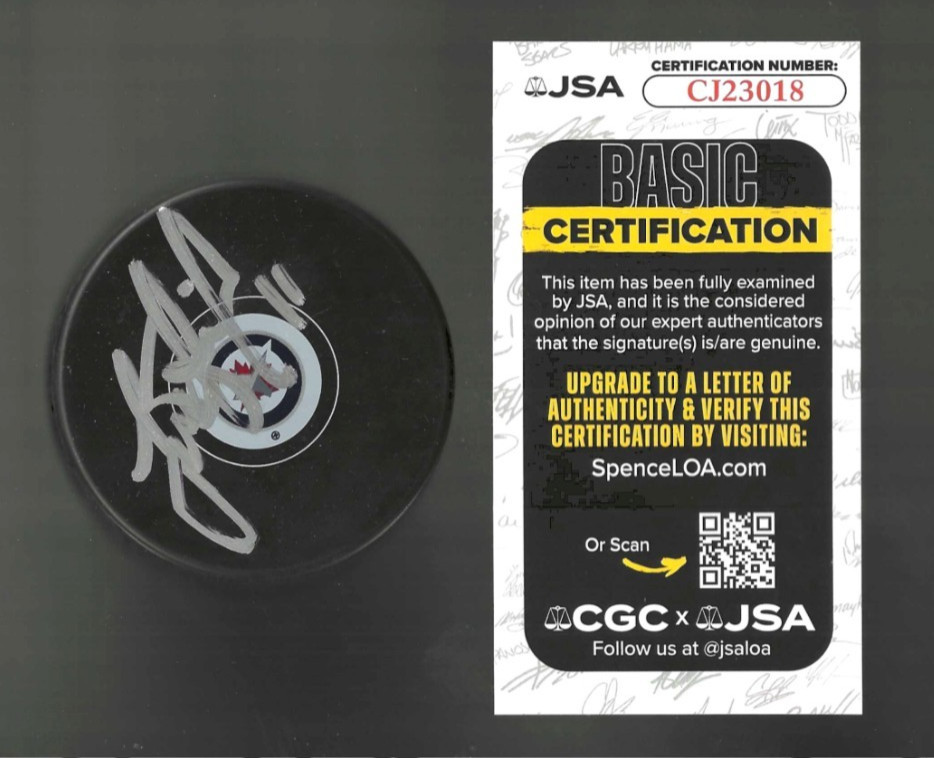Scott Arniel Signed Winnipeg Jets Puck JSA COA