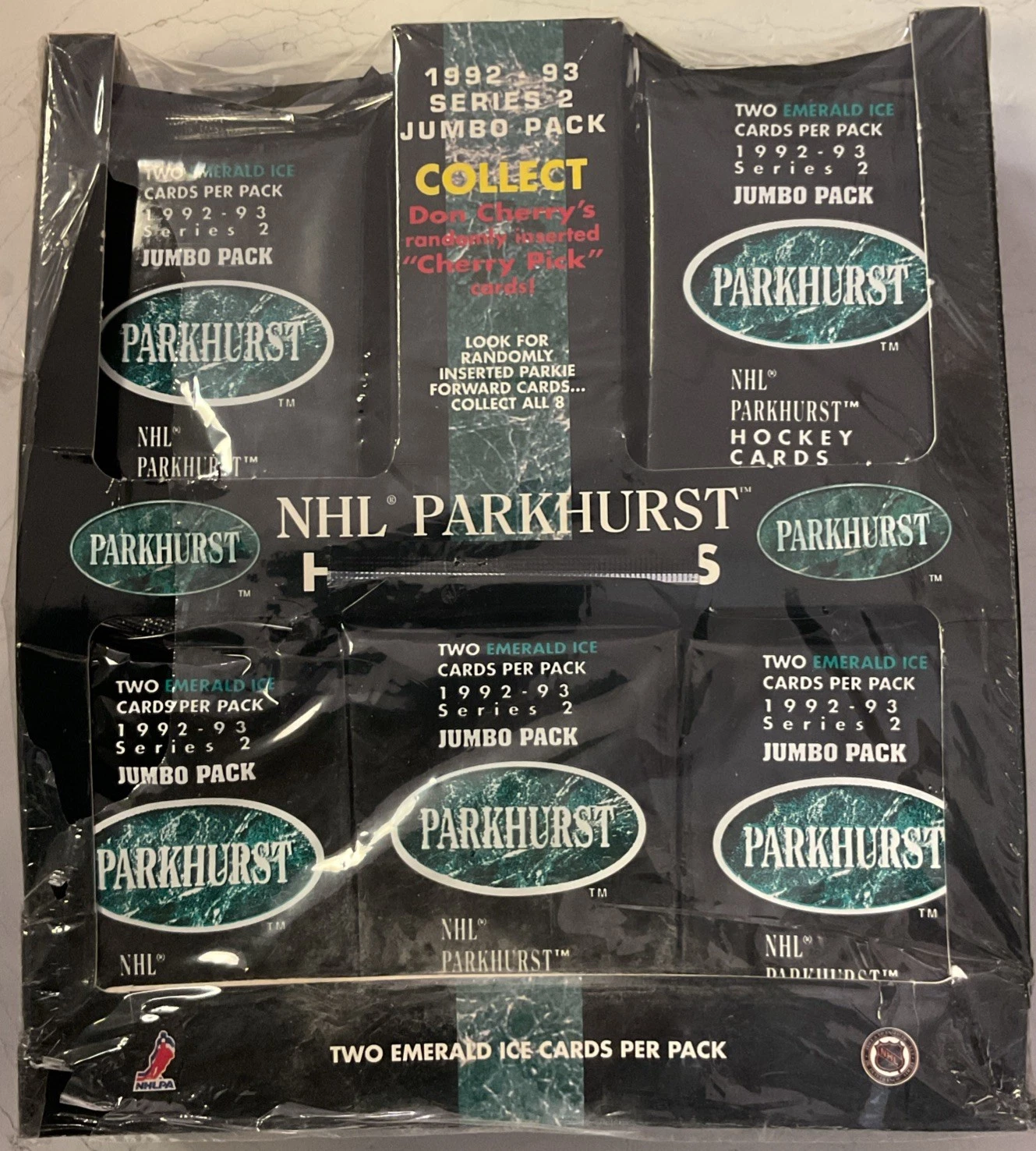 92-93 NHL PARKHURST HOCKEY JUMBO BOX SERIES 2 (2) EMERALD ICE. Slightly Ripped