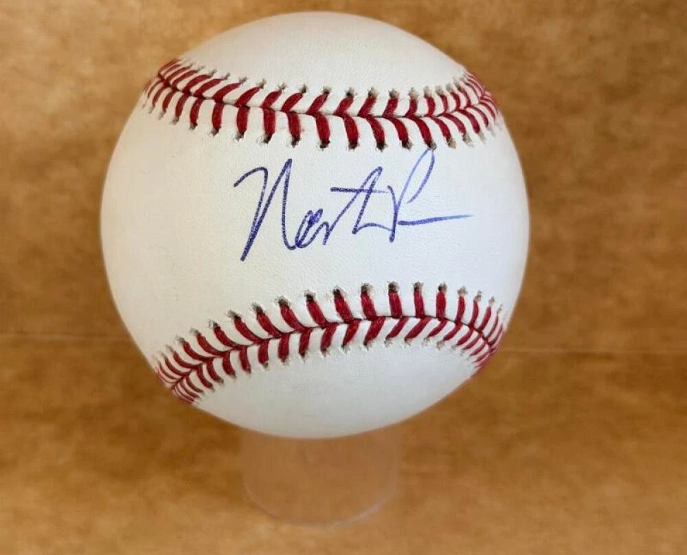 NATE PEARSON CUBS/ASTROS SIGNED AUTOGRAPHED M.L. BASEBALL BECKETT AUTH