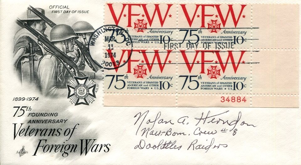 Nolan Herndon Doolittle Raid Raiders WWII War POW DFC Signed Autograph FDC