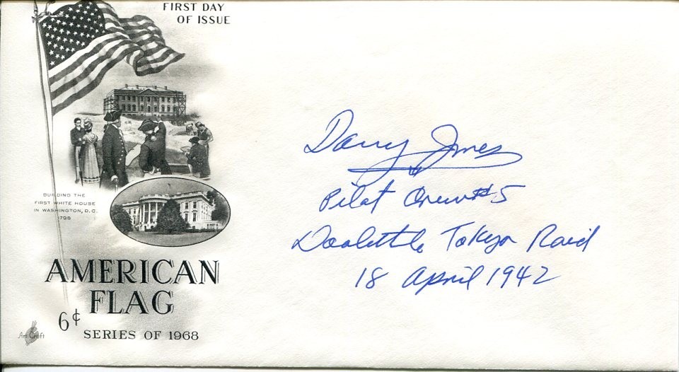 General David Davy Jones Doolittle Raid Raiders WWII 2 DFC Signed Autograph FDC