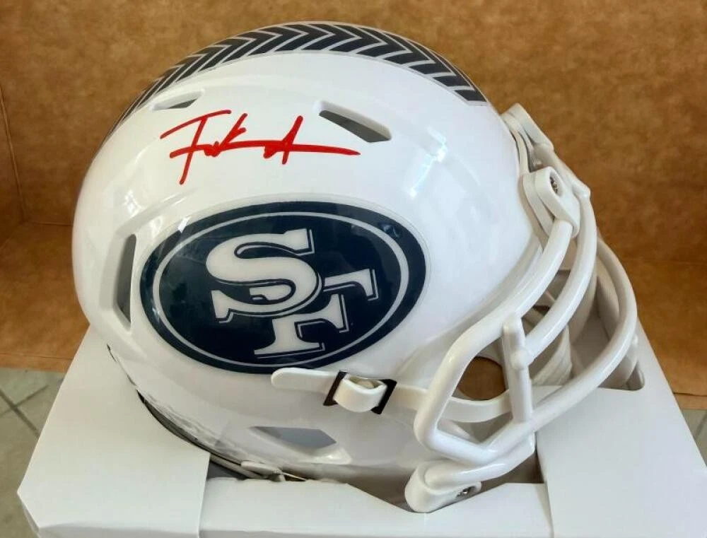 FRANK GORE 49ERS SIGNED SALUTE TO SERVICE MINI HELMET BECKETT