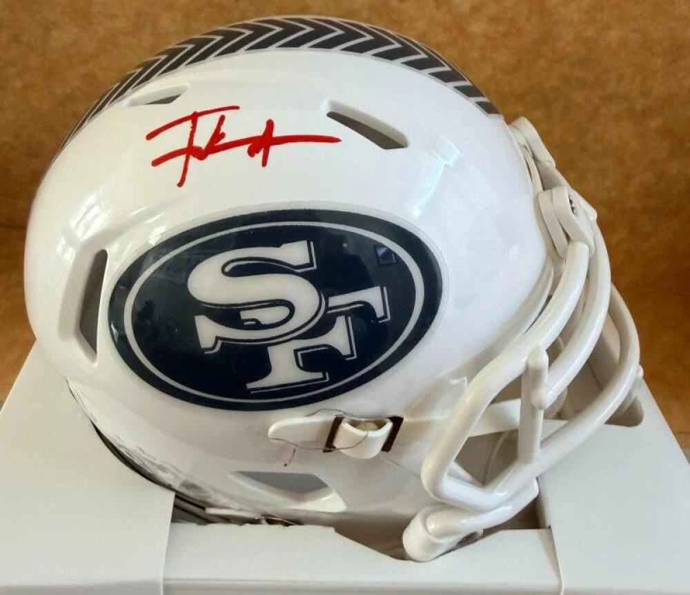 FRANK GORE 49ERS SIGNED SALUTE TO SERVICE MINI HELMET BECKETT