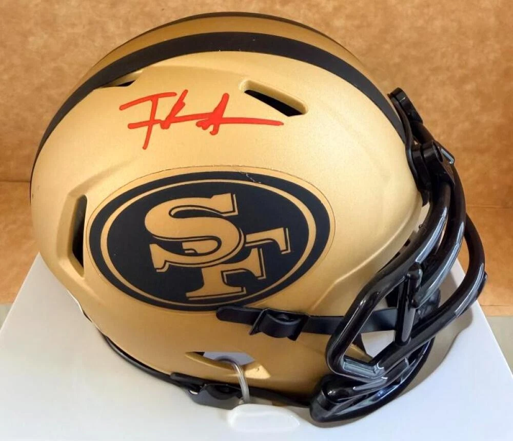 FRANK GORE 49ERS SIGNED AUTOGRAPHED VRAVE MINI HELMET BECKETT