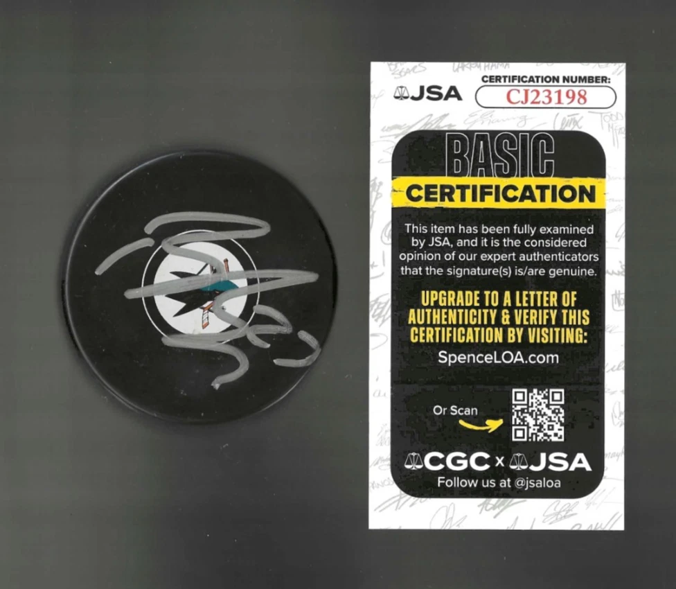 Barclay Goodrow Signed San Jose Sharks Puck JSA COA