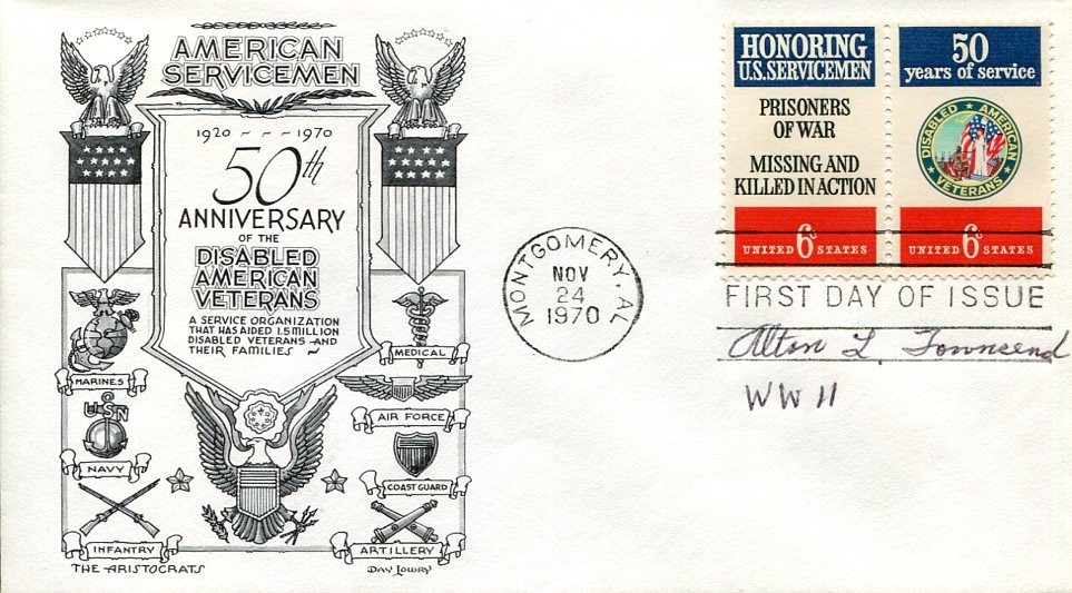 Alton Townsend US Army Air Corps B-25G Pilot WWII POW Signed Autograph FDC