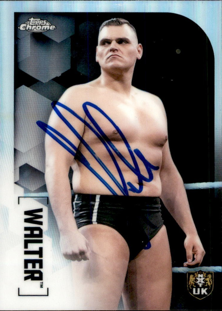 WALTER Signed 2020 Topps Chrome WWE NXT UK Refractor Card #100 GUNTHER
