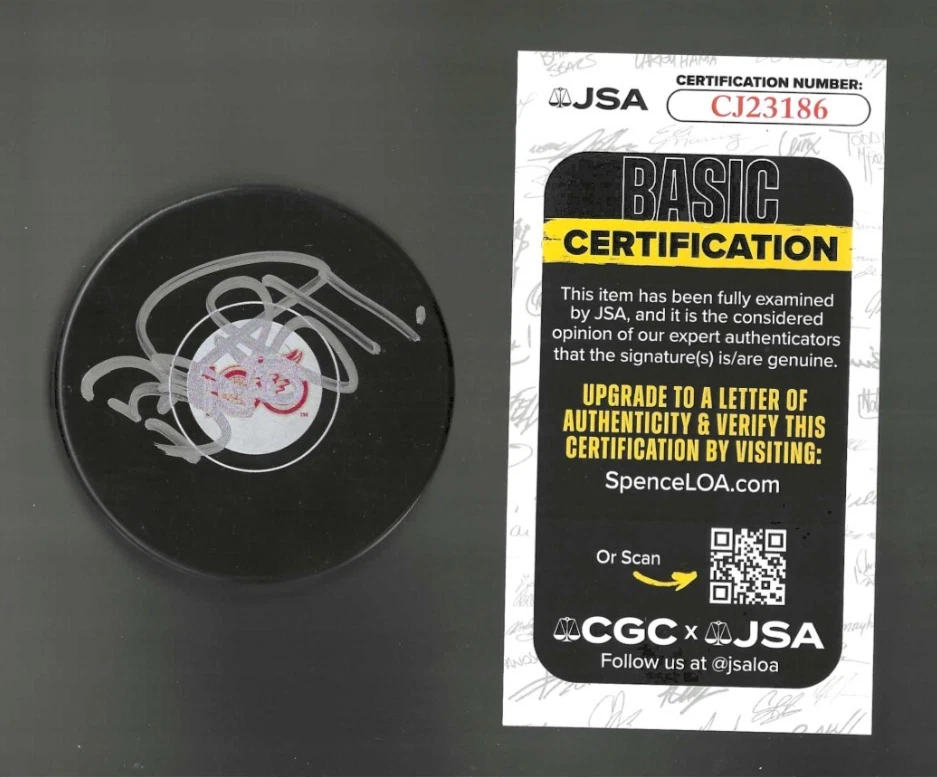 Daniel Alfredsson Signed Detroit Red Wings Centennial 100th Puck JSA COA