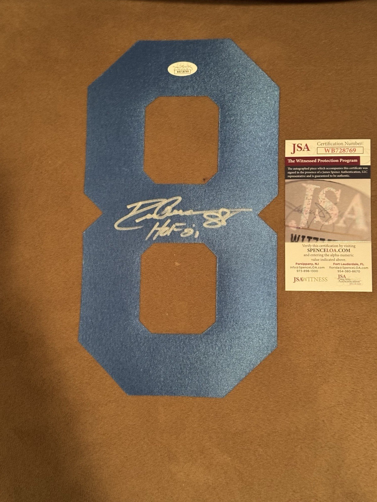 Drew Pearson Signed AUTOGRAPHED Dallas Cowboys Football JERSEY NUMBER “8” JSA