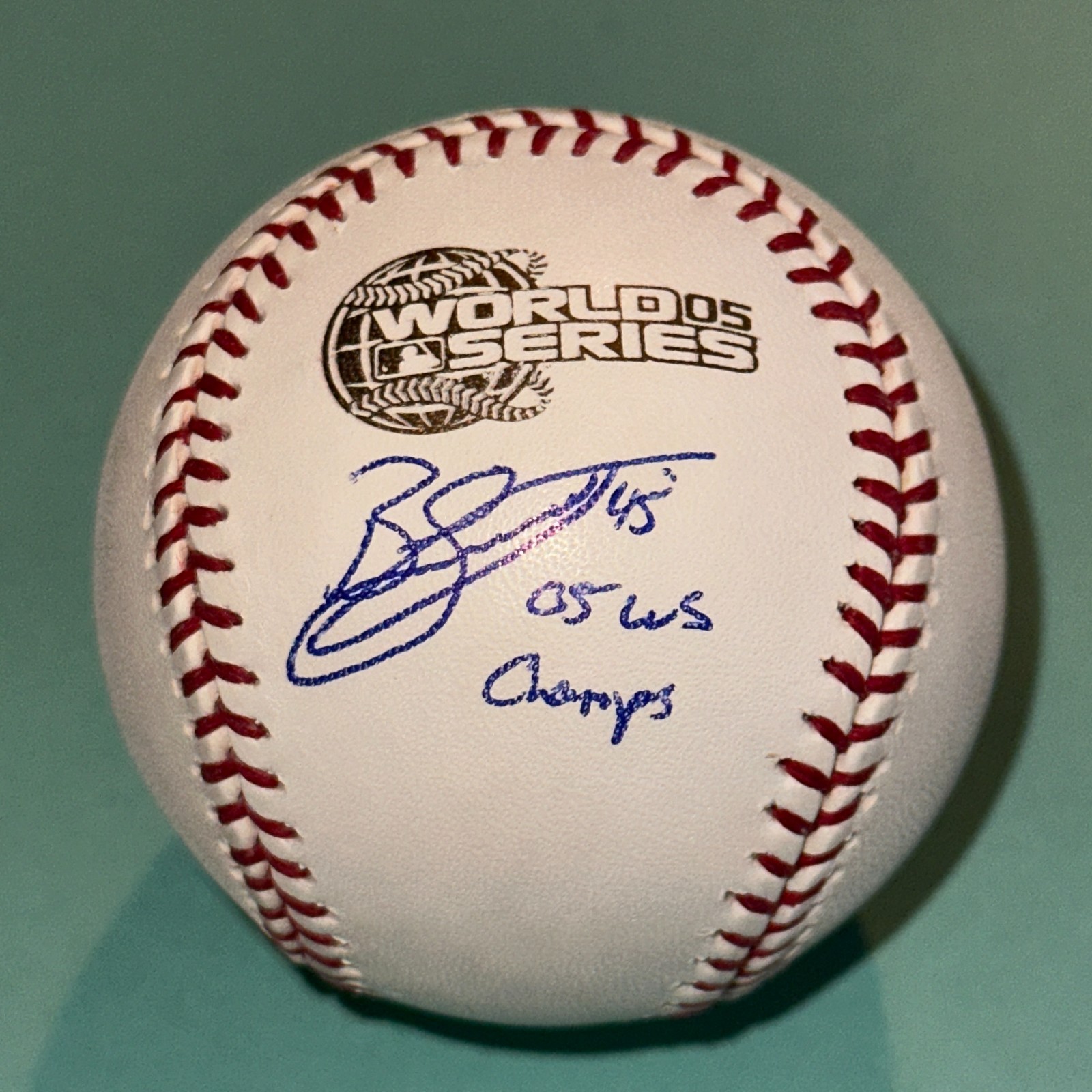 BOBBY JENKS Signed Official 2005 WORLD SERIES Baseball Beckett (BAS) w/ INSCR