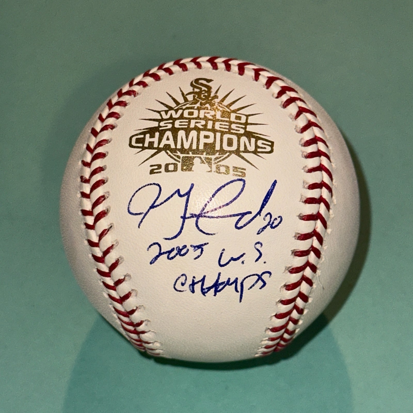 JON GARLAND (Sox) Signed Official 2005 WORLD SERIES Baseball Beckett BAS
