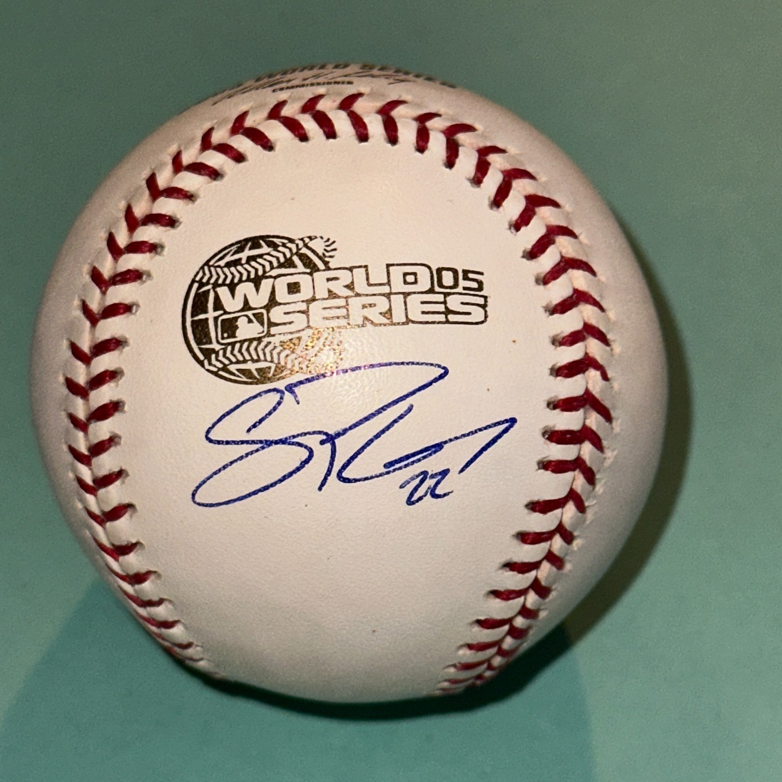 SCOTT PODSEDNIK (Sox) Signed Official 2005 WORLD SERIES Baseball Beckett (BAS)