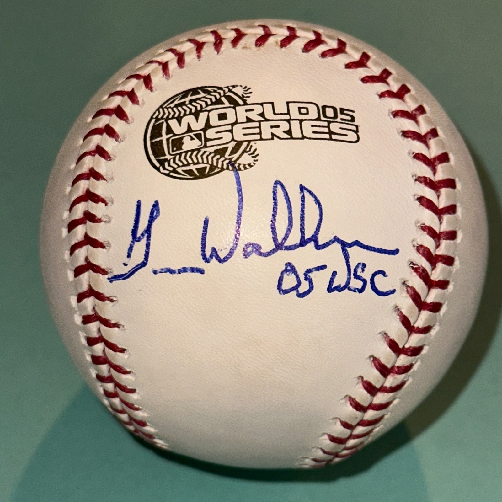 GREG WALKER (Sox) Signed Official 2005 WORLD SERIES Baseball Beckett (BAS) w INS