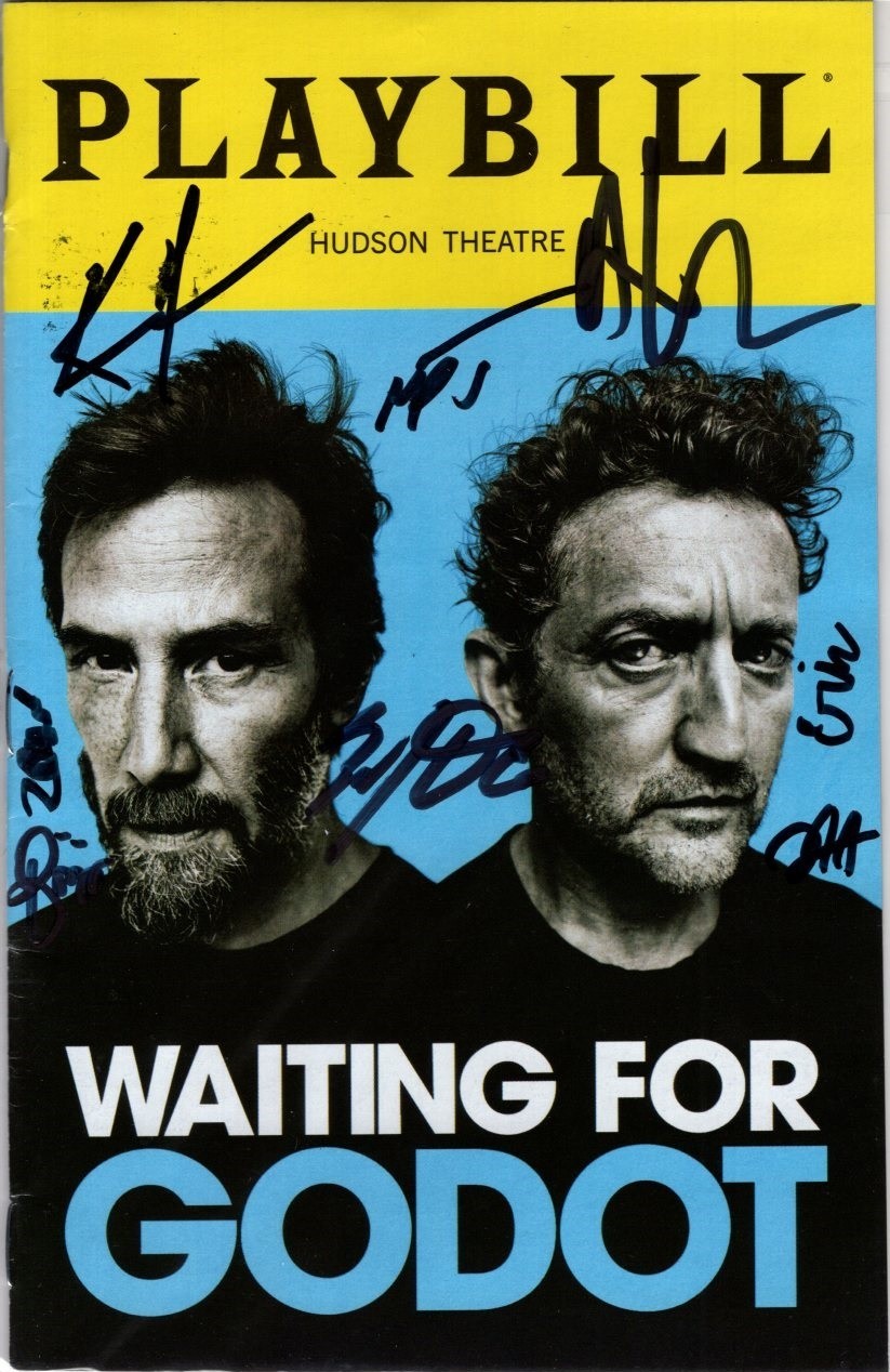 KEANU REEVES and ALEX WINTER signed WAITING FOR GODOT playbill + CAST