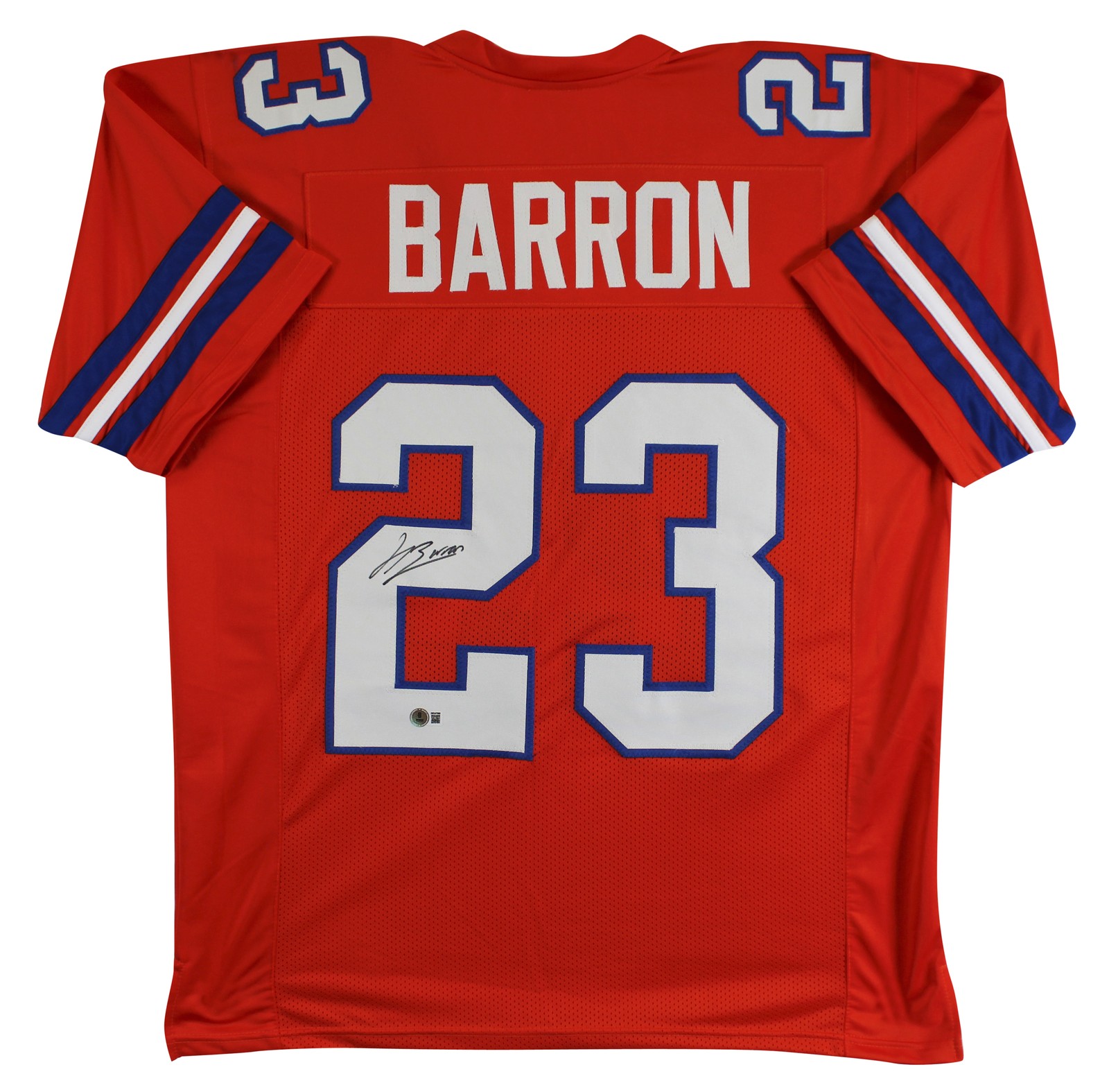 Jahdae Barron Authentic Signed Orange Pro Style Jersey Autographed BAS Witnessed