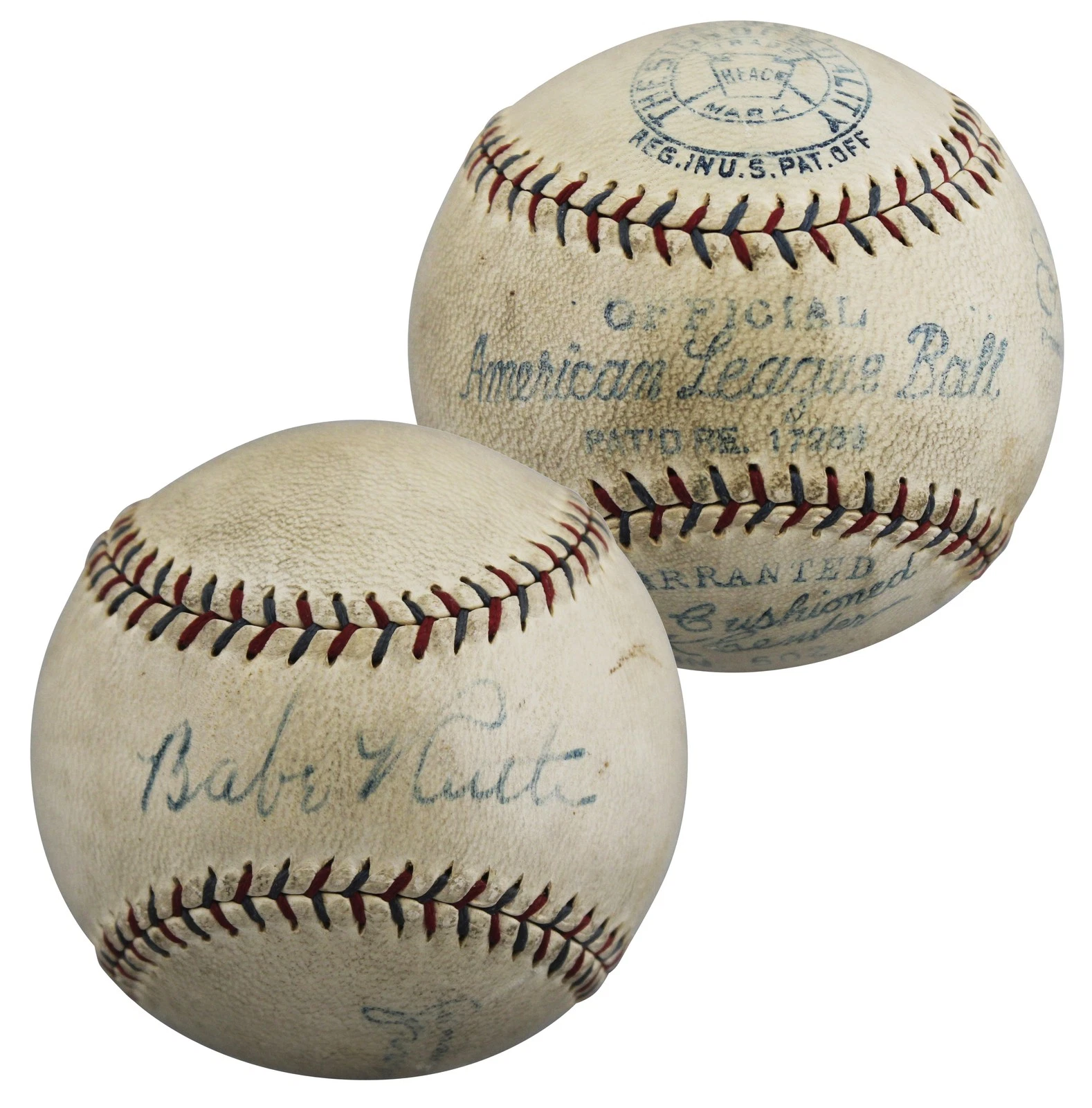 Yankees Babe Ruth Signed 1929-31 Reach Ernest Barnard OAL Baseball PSA #AS00153