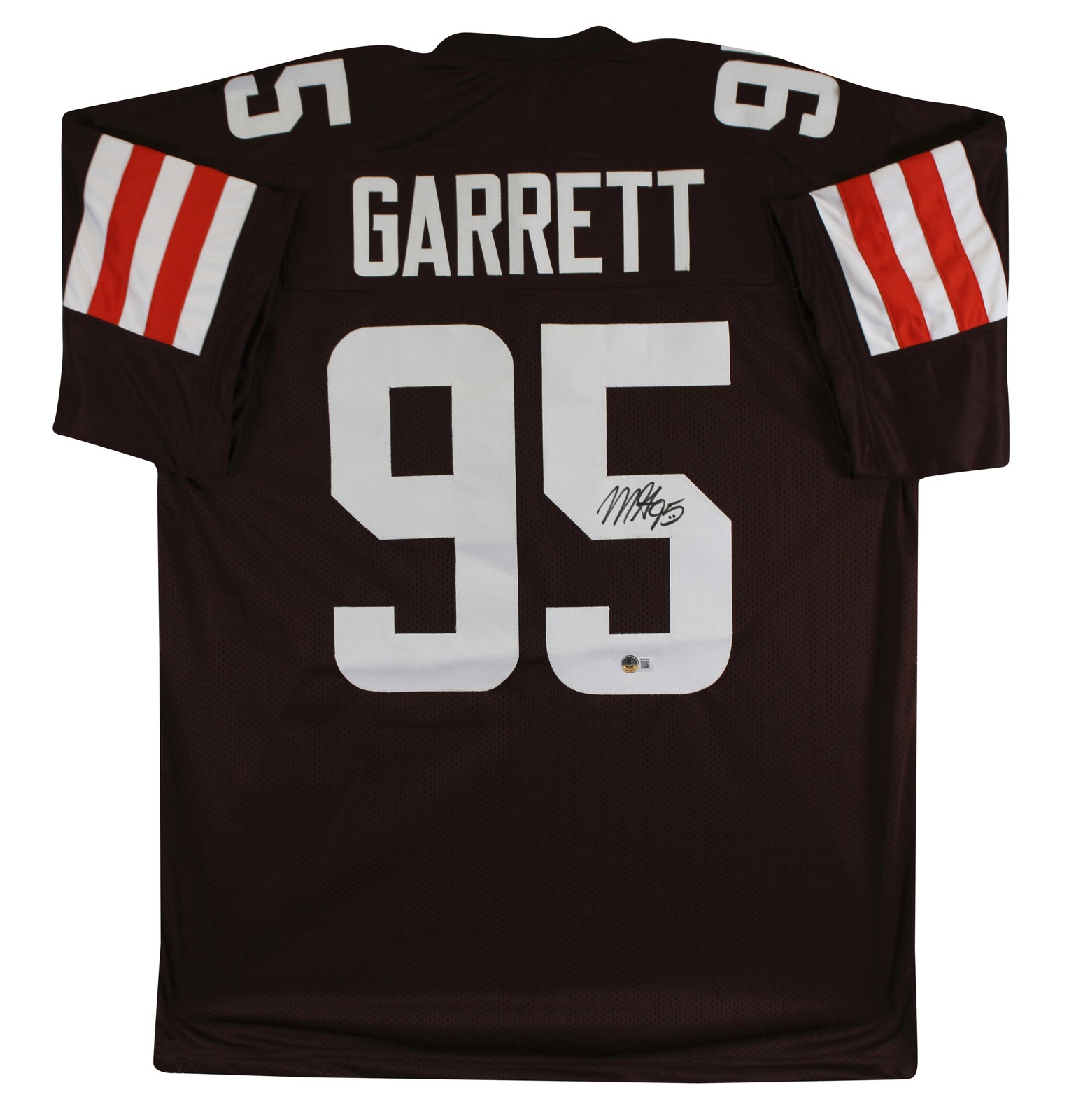 Myles Garrett Authentic Signed Brown Pro Style Jersey Autographed BAS Witness 2