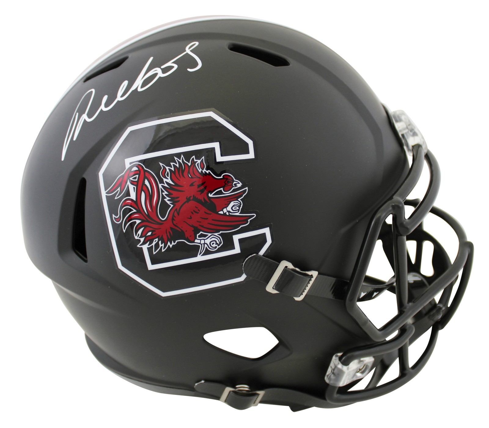 South Carolina Deebo Samuel Signed Black Full Size Speed Rep Helmet JSA