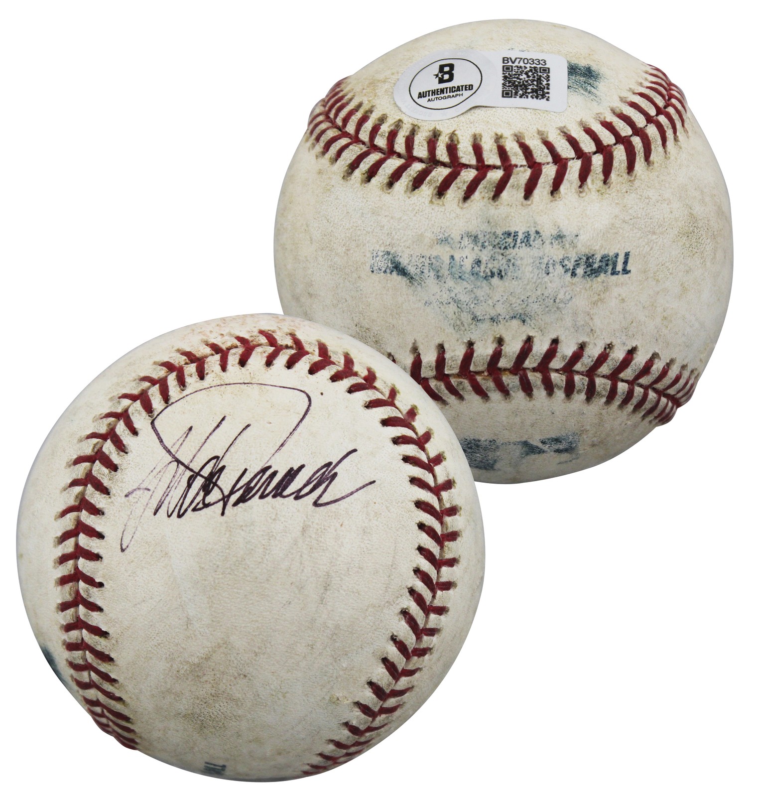 Yankees Jorge Posada Authentic Signed Game Used Selig OML Baseball BAS #BV70333